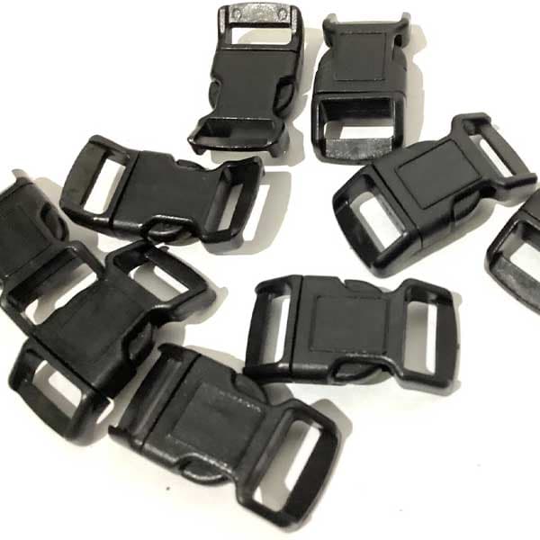 Durable 10mm Side Black Release Buckles for Straps and Webbing