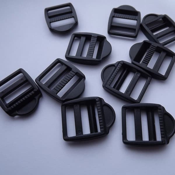 Heavy Duty 15mm Black Plastic Ladderlock Buckles for Webbing Straps