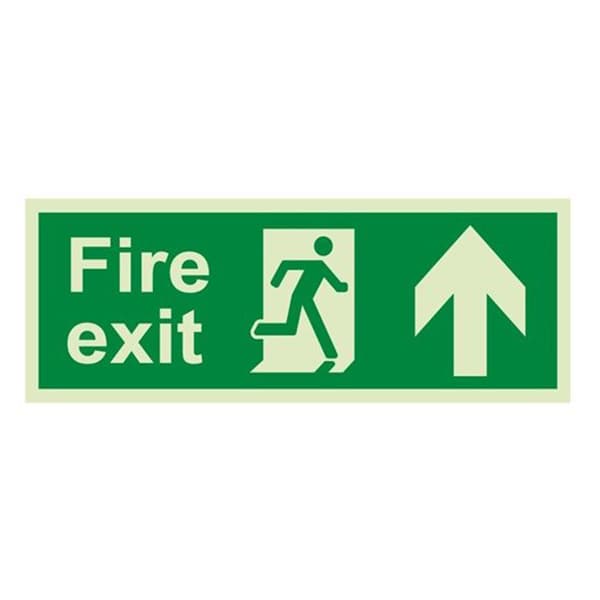 Double Sided 1mm Green Fire Exit Arrow Sign for Emergency Safety