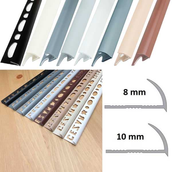 2.5m Round Edge PVC Tile Trim for Flawless Finishing Edge Profile