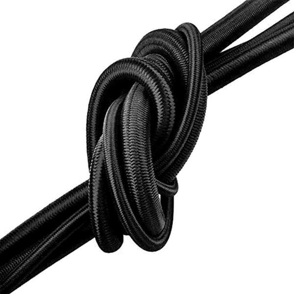 Black Elastic Bungee Shock Cord Rope Strong Tie Down for General Use