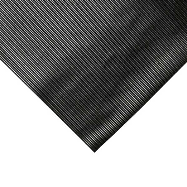 Heavy Duty Black Rubber Mat With Fluted Ribs non slip Floor Mat