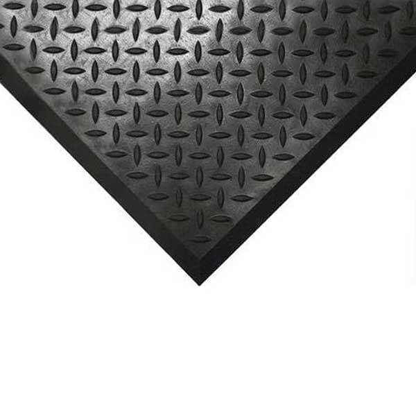 Diamond Pattern Non‑Slip Rubber Comfort Mat for Garages & Workshops