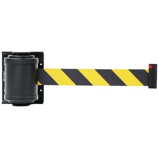 Crowd Control Barrier with Retractable Belt Wall Mounted System