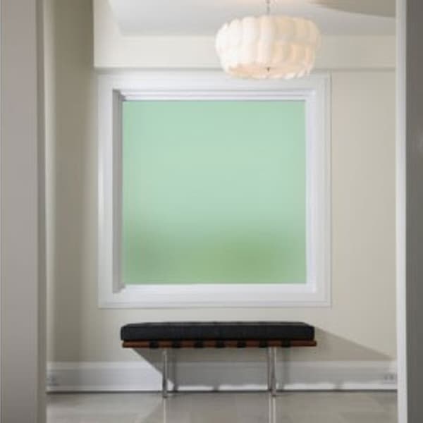 Plain Green Frosted Window Film for Stylish Home Privacy