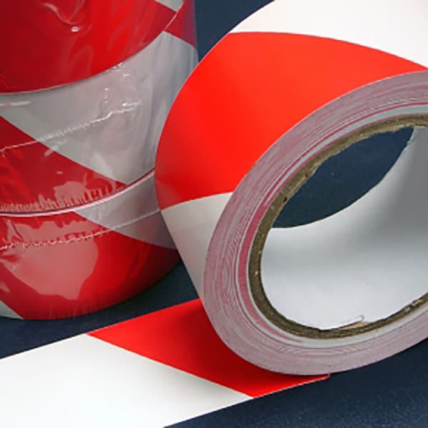 Self Adhesive Red White Hazard Tape High Visibility Safety Roll
