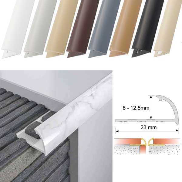 Round Edge PVC Quadrant Tile Trim Smooth Finish for Walls & Floors