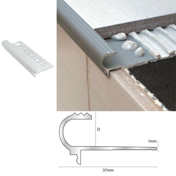 2.6m Tile-In Bullnose Trim for a Smooth, Professional Edge Finish