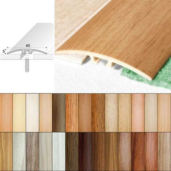 40mm UPVC Wood Effect Threshold Door Transition Strip